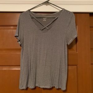 black and white striped t-shirt